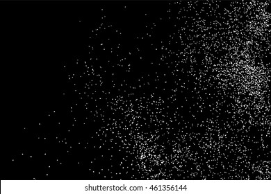 Grainy abstract  texture on  black background.  Snowflakes  design element. Distress overlay textured. Vector illustration,eps 10.