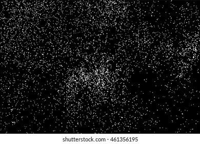 Grainy abstract  texture on  black background.  Snowflakes  design element. Distress overlay textured. Vector illustration,eps 10.