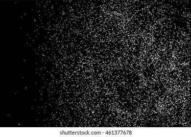 Grainy abstract  texture on  black background.  Snowflakes  design element. Distress overlay textured. Vector illustration,eps 10.