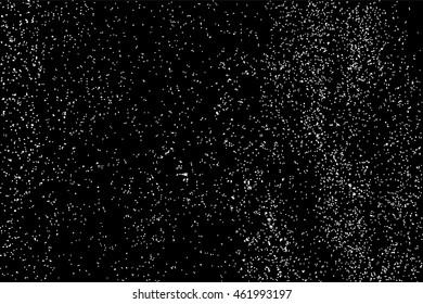 Grainy abstract  texture on  black background.  Snowflakes  design element. Distress overlay textured. Vector illustration,eps 10.