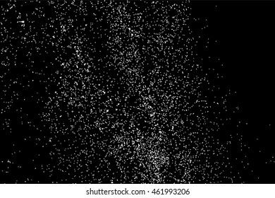 Grainy abstract  texture on  black background.  Snowflakes  design element. Distress overlay textured. Vector illustration,eps 10.
