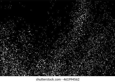Grainy abstract  texture on  black background.  Snowflakes  design element. Distress overlay textured. Vector illustration,eps 10.