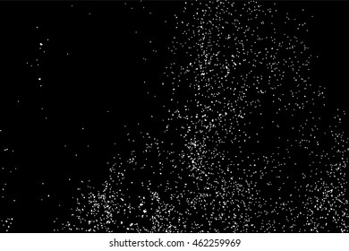 Grainy abstract  texture on  black background.  Snowflakes  design element. Distress overlay textured. Vector illustration,eps 10.