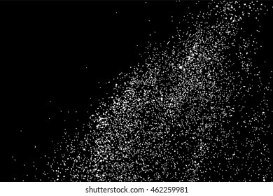 Grainy abstract  texture on  black background.  Snowflakes  design element. Distress overlay textured. Vector illustration,eps 10.