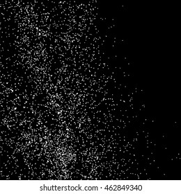 Grainy abstract  texture on  black background.  Snowflakes  design element. Distress overlay textured. Vector illustration,eps 10.