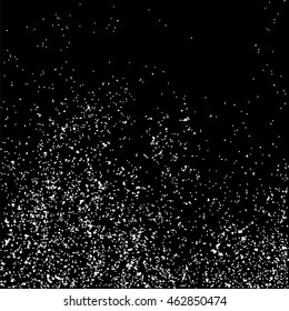Grainy abstract  texture on  black background.  Snowflakes  design element. Distress overlay textured. Vector illustration,eps 10.