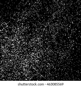 Grainy abstract  texture on  black background.  Snowflakes  design element. Distress overlay textured. Vector illustration,eps 10.