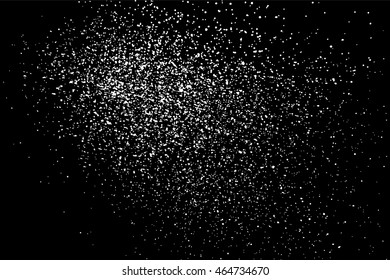 Grainy abstract  texture on  black background.  Snowflakes  design element. Vector illustration,eps 10.