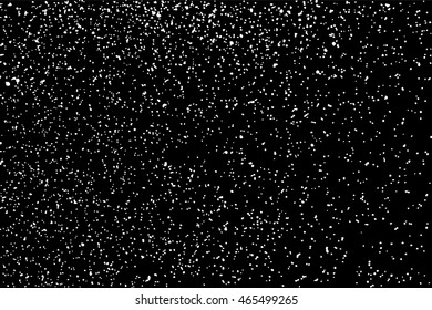Grainy abstract  texture on  black background.  Snowflakes  design element. Vector illustration,eps 10.