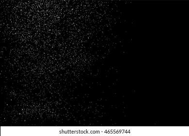 Grainy abstract  texture on  black background.  Snowflakes  design element. Vector illustration,eps 10.