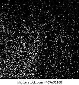 Grainy abstract  texture on  black background.  Snowflakes  design element. Distress overlay textured. Vector illustration,eps 10.