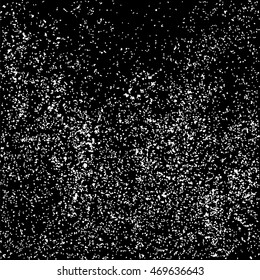 Grainy abstract  texture on black background. Snowflakes design element. Distress overlay. Vector illustration, eps 10.