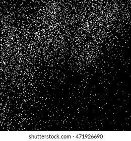 Grainy abstract  texture on  black background.  Snowflakes  design element. Distress overlay textured. Vector illustration,eps 10.
