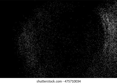 Grainy abstract  texture on  black background.  Snowflakes  design element. Vector illustration,eps 10.