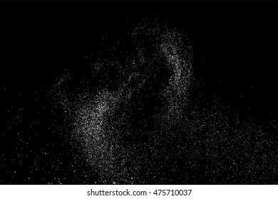 Grainy abstract  texture on  black background.  Snowflakes  design element. Vector illustration,eps 10.