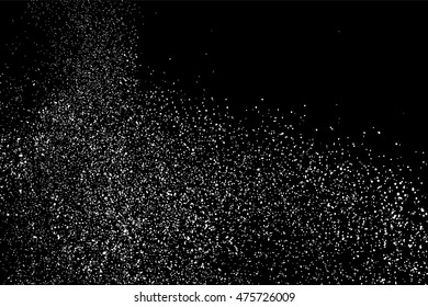 Grainy abstract  texture on  black background.  Snowflakes  design element. Vector illustration,eps 10.