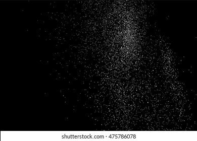 Grainy abstract  texture on  black background.  Snowflakes  design element. Vector illustration,eps 10.