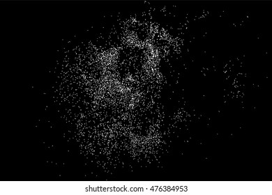 Grainy abstract  texture on  black background.  Snowflakes  design element. Vector illustration,eps 10.