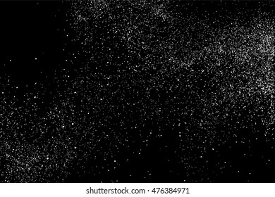 Grainy abstract  texture on  black background.  Snowflakes  design element. Vector illustration,eps 10.