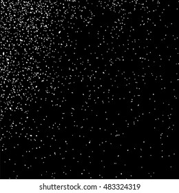 Grainy abstract  texture on  black background.  Snowflakes  design element. Distress overlay textured. Vector illustration,eps 10.