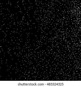 Grainy abstract  texture on  black background.  Snowflakes  design element. Distress overlay textured. Vector illustration,eps 10.