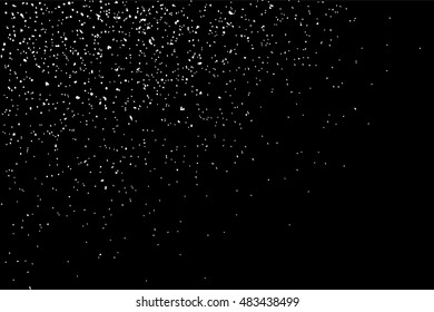 Grainy abstract  texture on  black background.  Snowflakes  design element. Distress overlay textured. Vector illustration,eps 10.