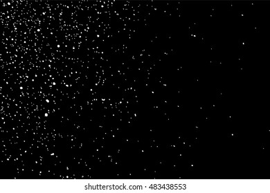Grainy abstract  texture on  black background.  Snowflakes  design element. Distress overlay textured. Vector illustration,eps 10.