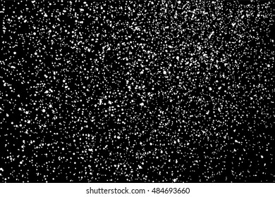 Grainy abstract  texture on  black background.  Snowflakes  design element. Distress overlay textured. Vector illustration,eps 10.