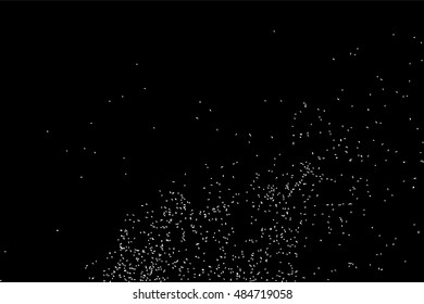 Grainy abstract  texture on  black background.  Snowflakes  design element. Distress overlay textured. Vector illustration,eps 10.