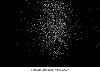 Grainy abstract  texture on  black background.  Snowflakes  design element. Distress overlay textured. Vector illustration,eps 10.
