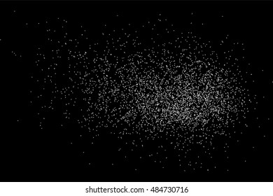 Grainy abstract  texture on  black background.  Snowflakes  design element. Distress overlay textured. Vector illustration,eps 10.