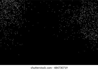 Grainy abstract  texture on  black background.  Snowflakes  design element. Distress overlay textured. Vector illustration,eps 10.
