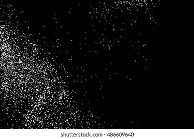 Grainy abstract  texture on  black background.  Snowflakes  design element. Distress overlay textured. Vector illustration,eps 10.