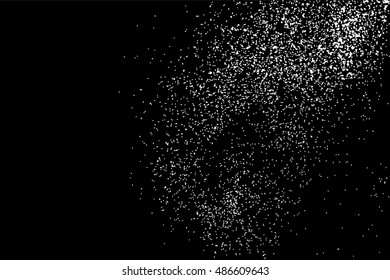 Grainy abstract  texture on  black background.  Snowflakes  design element. Distress overlay textured. Vector illustration,eps 10.