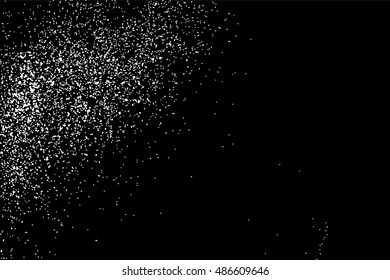 Grainy abstract  texture on  black background.  Snowflakes  design element. Distress overlay textured. Vector illustration,eps 10.