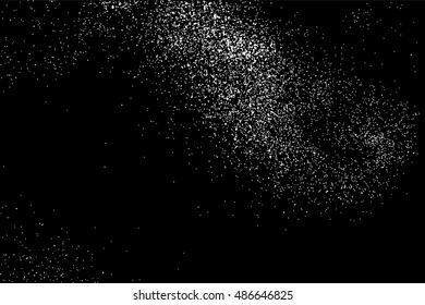 Grainy abstract  texture on  black background.  Snowflakes  design element. Distress overlay textured. Vector illustration,eps 10.