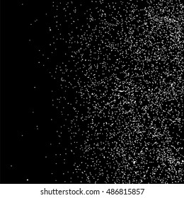 Grainy abstract  texture on  black background.  Snowflakes  design element. Distress overlay textured. Vector illustration,eps 10.