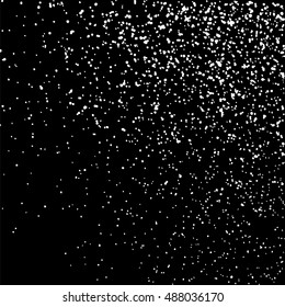 Grainy abstract  texture on  black background.  Snowflakes  design element. Distress overlay textured. Vector illustration,eps 10.