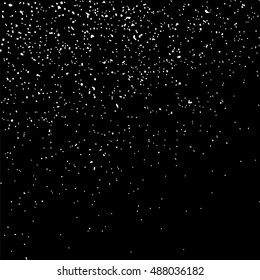 Grainy abstract  texture on  black background.  Snowflakes  design element. Distress overlay textured. Vector illustration,eps 10.