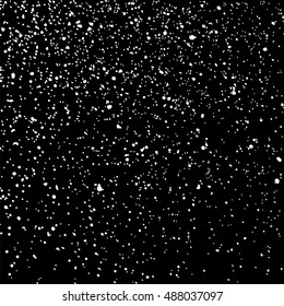 Grainy abstract  texture on  black background.  Snowflakes  design element. Distress overlay textured. Vector illustration,eps 10.