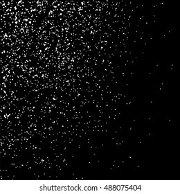 Grainy abstract  texture on  black background.  Snowflakes  design element. Distress overlay textured. Vector illustration,eps 10.