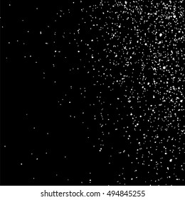 Grainy abstract  texture on  black background.  Snowflakes  design element. Distress overlay textured. Vector illustration,eps 10.