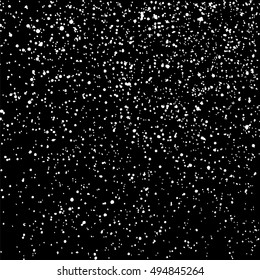 Grainy abstract  texture on  black background.  Snowflakes  design element. Distress overlay textured. Vector illustration,eps 10.