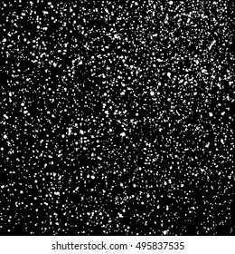 Grainy abstract  texture on  black background.  Snowflakes  design element. Distress overlay textured. Vector illustration,eps 10.