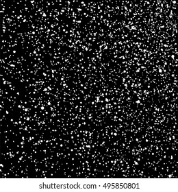 Grainy abstract  texture on  black background.  Snowflakes  design element. Distress overlay textured. Vector illustration,eps 10.