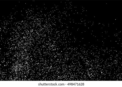 Grainy abstract  texture on  black background.  Snowflakes  design element. Distress overlay textured. Vector illustration,eps 10.