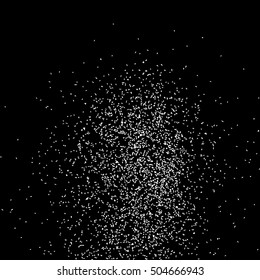 Grainy abstract  texture on  black background.  Snowflakes  design element. Distress overlay textured. Vector illustration,eps 10.