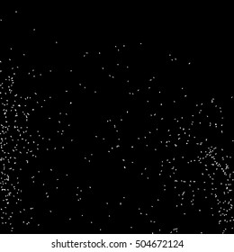 Grainy abstract  texture on  black background.  Snowflakes  design element. Distress overlay textured. Vector illustration,eps 10.