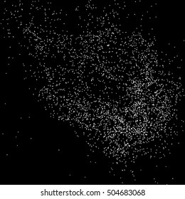 Grainy abstract  texture on  black background.  Snowflakes  design element. Distress overlay textured. Vector illustration,eps 10.