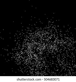 Grainy abstract  texture on  black background.  Snowflakes  design element. Distress overlay textured. Vector illustration,eps 10.